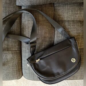 Lululemon Black and Silver Crossbody Bag